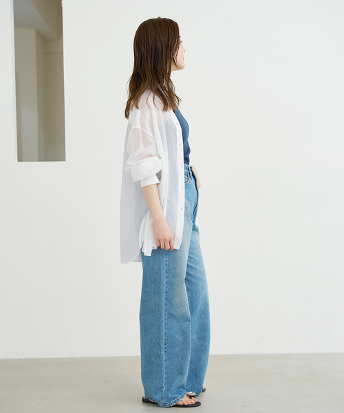 IENA（イエナ）の「コットンシルクバックギャザーシャツ（シャツ/ブラウス・レディース・ホワイト/ピンク/エメラルドブルー・36/38）」の21枚目の写真