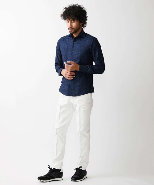 MICHEL KLEIN HOMME (ミッシェルクランオム)の「《日本製》ペイズリー柄ジャガードシャツ(シャツ/ブラウス・メンズ・ネイビー/グレー・MEDIUM/LARGE/X-LARGE)」の10枚目の写真
