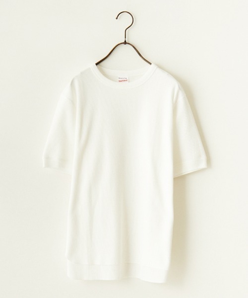 Healthknit（ヘルスニット）の「[HEALTHKNIT/ヘルスニット] 別注 クルーネック ワッフル ショートスリーブカットソー（Tシャツ/カットソー・レディース・ホワイト/グリーン/レッド/ブラック・F）」の5枚目の写真