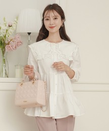 le reve vaniller（ル レーヴ ヴァニレ）の「セーラー襟 刺繍 チュニック ブラウス le reve vaniller（シャツ/ブラウス）」