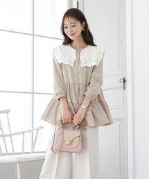 le reve vaniller（ル レーヴ ヴァニレ）の「セーラー襟 刺繍 チュニック ブラウス le reve vaniller（シャツ/ブラウス）」