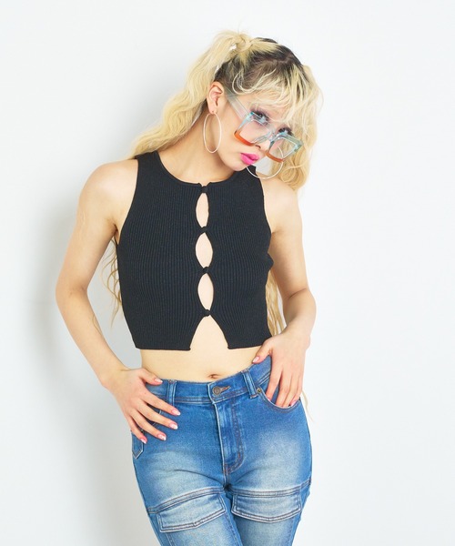 ANNA SUI NYC（アナ スイ エヌ ワイ シー）の「ANNA SUI NYC グリッターニットタンクトップ（タンクトップ・レディース・ピンク/シルバー/ブルー/ブラック・FREE）」の16枚目の写真