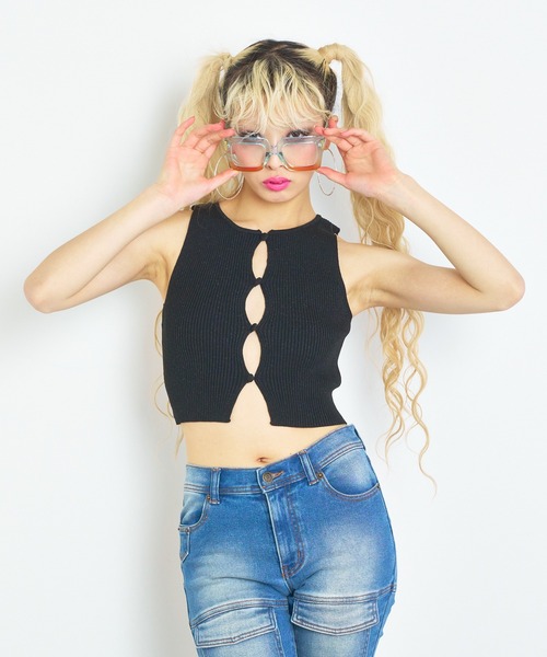 ANNA SUI NYC（アナ スイ エヌ ワイ シー）の「ANNA SUI NYC グリッターニットタンクトップ（タンクトップ・レディース・ピンク/シルバー/ブルー/ブラック・FREE）」の15枚目の写真