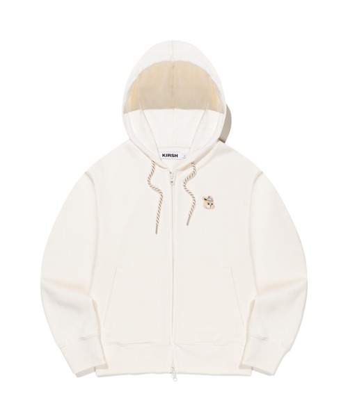 ◆KIRSH◆ WITTY BUNNY WAPPEN HOODIE ZIP UP 男女兼用 韓国発 KIRSH Witty Bunny Wappen Hoodie Zipup Ivory | Hooded for