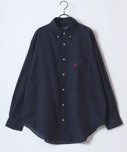 BEVERLY HILLS POLO CLUB(ビバリーヒルズポロクラブ)の「BEVERLY HILLS POLO CLUB/ビバリーヒルズポロクラブ オーバーサイズ コットンリネン/綿麻 ワンポイント刺繍 ボタンダウンシャツ/長袖シャツ レディース メンズ(シャツ/ブラウス・メンズ・グリーン/ネイビー/オフホワイト/スミクロ/ブルー・LL/M/L)」の14枚目の写真