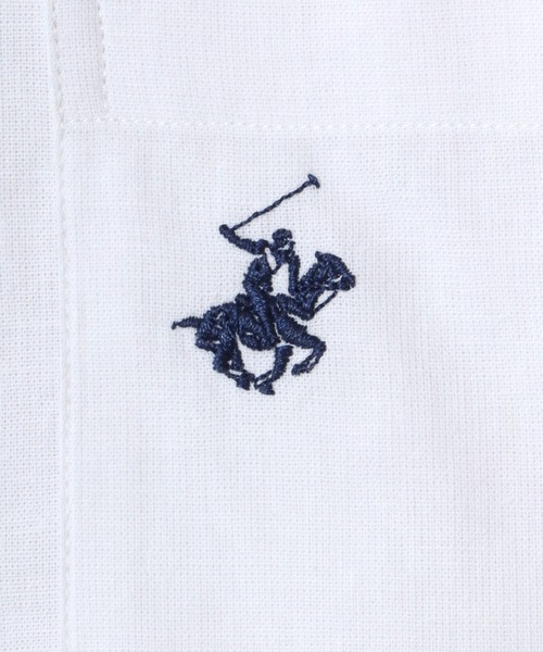 BEVERLY HILLS POLO CLUB(ビバリーヒルズポロクラブ)の「BEVERLY HILLS POLO CLUB/ビバリーヒルズポロクラブ オーバーサイズ コットンリネン/綿麻 ワンポイント刺繍 ボタンダウンシャツ/長袖シャツ レディース メンズ(シャツ/ブラウス・メンズ・グリーン/ネイビー/オフホワイト/スミクロ/ブルー・LL/M/L)」の20枚目の写真