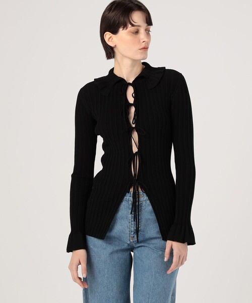 BY MALENE BIRGER（バイマレーネビルガー）の「BY MALENE BIRGER リブニットカーディガン（カーディガン/ボレロ・レディース・ブラック/ベージュ・34）」の4枚目の写真