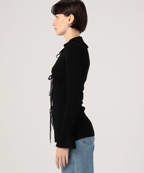 BY MALENE BIRGER（バイマレーネビルガー）の「BY MALENE BIRGER リブニットカーディガン（カーディガン/ボレロ・レディース・ブラック/ベージュ・34）」の5枚目の写真