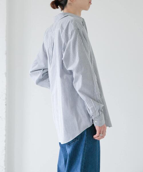 FORK&SPOON（フォークアンドスプーン）の「FORK&SPOON　スナップボタンシャツ（シャツ/ブラウス・メンズ・ストライプ/チャコールグレー/オフホワイト・5/4）」の8枚目の写真