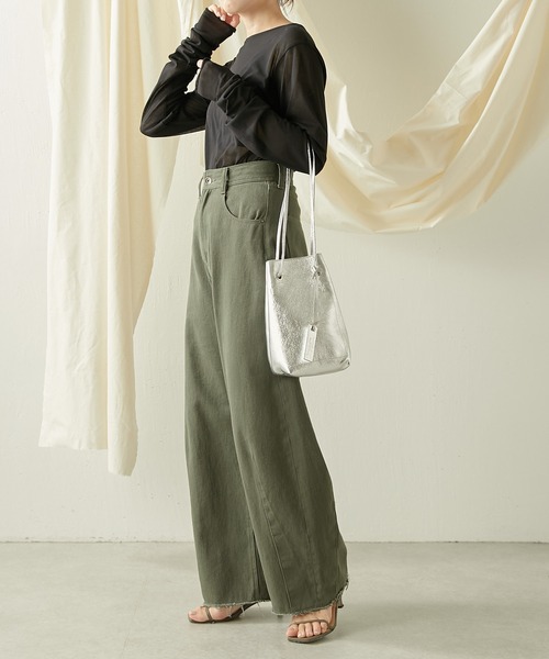 marco masi（マルコマージ）の「marco masi/レザー巾着バッグ（ショルダーバッグ・レディース・シルバー/ゴールド・FREE）」の13枚目の写真