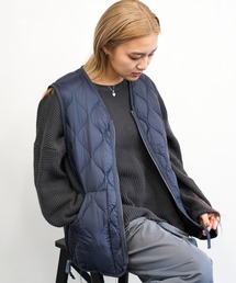 C.E.L.STORE（セルストア）の「TAION / タイオン MILITARY V-NECK W ZIP VEST (TAION-001ALSZML-1) ミリタリー Vネック Wジップ ダウンベスト ソフトシェル（ベスト）」