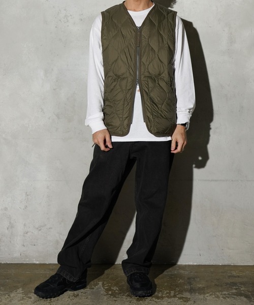 TAION（タイオン）の「TAION / タイオン MILITARY V-NECK W ZIP VEST (TAION-001ALSZML-1) ミリタリー Vネック Wジップ ダウンベスト ソフトシェル（ベスト・メンズ・ブラック/オリーブ/オフホワイト/ダークネイビー/カモフラージュ・MEDIUM/LARGE/X-LARGE/XX-LARGE/SMALL）」の14枚目の写真