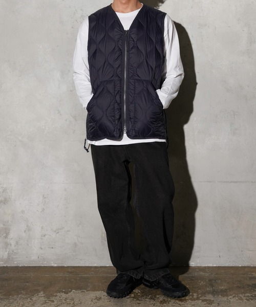 TAION（タイオン）の「TAION / タイオン MILITARY V-NECK W ZIP VEST (TAION-001ALSZML-1) ミリタリー Vネック Wジップ ダウンベスト ソフトシェル（ベスト・メンズ・ブラック/オリーブ/オフホワイト/ダークネイビー/カモフラージュ・MEDIUM/LARGE/X-LARGE/XX-LARGE/SMALL）」の15枚目の写真