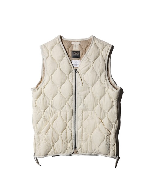 TAION（タイオン）の「TAION / タイオン MILITARY V-NECK W ZIP VEST (TAION-001ALSZML-1) ミリタリー Vネック Wジップ ダウンベスト ソフトシェル（ベスト・メンズ・ブラック/オリーブ/オフホワイト/ダークネイビー/カモフラージュ・MEDIUM/LARGE/X-LARGE/XX-LARGE/SMALL）」の17枚目の写真