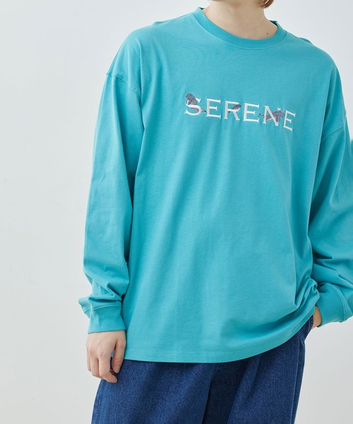 JUNRED(ジュンレッド)の「エシカル刺繍ロングスリーブTシャツ(Tシャツ/カットソー・メンズ・ライトグリーン/ホワイト/チャコールグレー・M/L/LL)」の6枚目の写真
