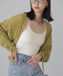 FREE'S MART | ◆シアーチェック袖シャーリングボレロ(カーディガン/ボレロ)