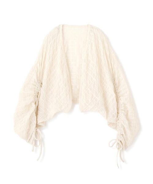 FREE'S MART（フリーズマート）の「◆シアーチェック袖シャーリングボレロ（カーディガン/ボレロ・レディース・ブラック/ホワイト/ライトグリーン・FREE）」の15枚目の写真