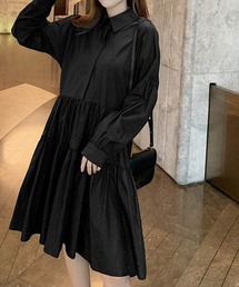 ロング丈シャツ ティアード