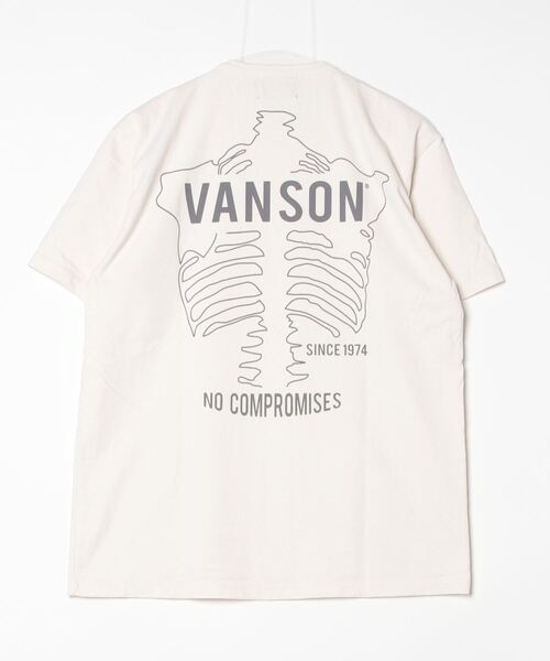 VANSON（ヴァンソン）の「VANSON-MADE IN USA-ヘビーオンス・ボーン-SSTEE（Tシャツ/カットソー・メンズ・ホワイト/ブラック・L/XL）」の3枚目の写真