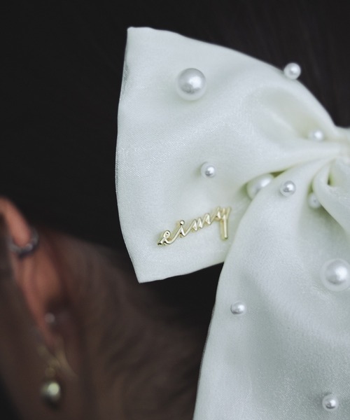 EIMY ISTOIRE（エイミーイストワール）の「パールスプリンクルバレッタ（バレッタ/ヘアクリップ・レディース・サックスブルー/ブラック/その他8/ピンク/ホワイト/ベージュ・F）」の9枚目の写真