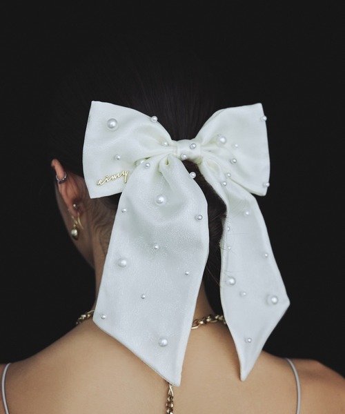 EIMY ISTOIRE（エイミーイストワール）の「パールスプリンクルバレッタ（バレッタ/ヘアクリップ・レディース・サックスブルー/ブラック/その他8/ピンク/ホワイト/ベージュ・F）」の7枚目の写真