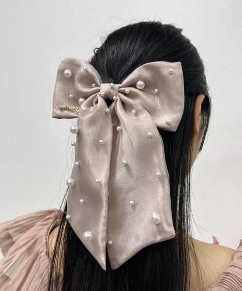 EIMY ISTOIRE（エイミーイストワール）の「パールスプリンクルバレッタ（バレッタ/ヘアクリップ・レディース・サックスブルー/ブラック/その他8/ピンク/ホワイト/ベージュ・F）」の18枚目の写真