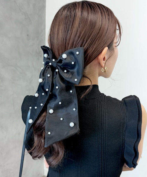 EIMY ISTOIRE（エイミーイストワール）の「パールスプリンクルバレッタ（バレッタ/ヘアクリップ・レディース・サックスブルー/ブラック/その他8/ピンク/ホワイト/ベージュ・F）」の11枚目の写真