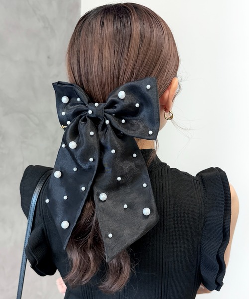 EIMY ISTOIRE（エイミーイストワール）の「パールスプリンクルバレッタ（バレッタ/ヘアクリップ・レディース・サックスブルー/ブラック/その他8/ピンク/ホワイト/ベージュ・F）」の10枚目の写真