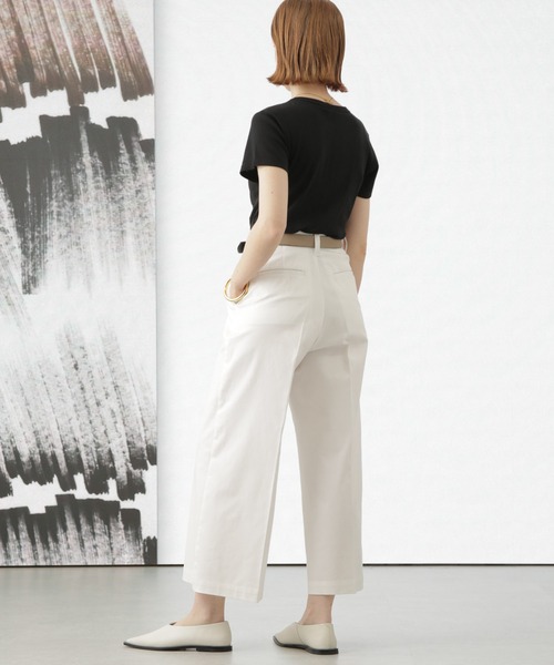 Apo(s)ture(アポスチャー)の「ARIA-012/ストレッチチノアンクルワイドパンツ(チノパンツ・レディース・ベージュ/ネイビー/ブラック/ホワイト・XS/M/L/S/XL)」の18枚目の写真