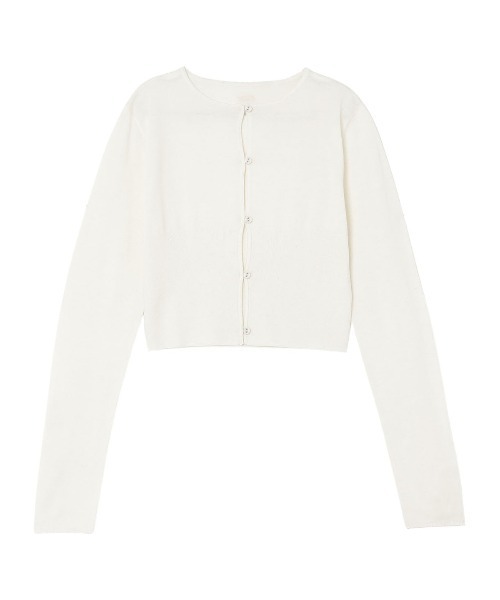 値下げ！[新品未使用]LIBJOIE　シルクブレンドショートカラーカーディガン LIBJOIE - シルクブレンドショートカラーカーディガン (グレー