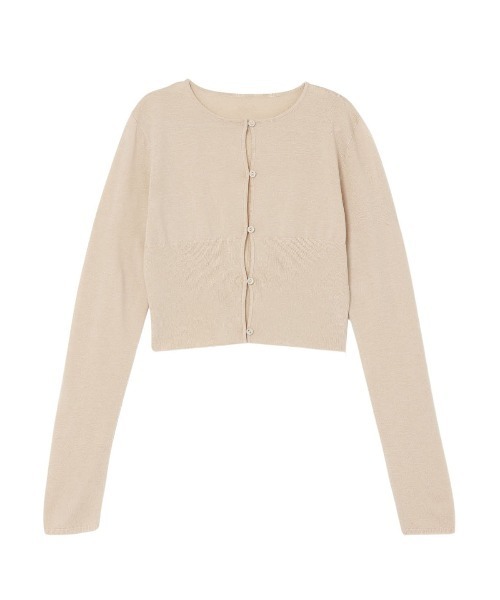 LIBJOIE（リブジョア）の「シルクブレンドショートカラーカーディガン