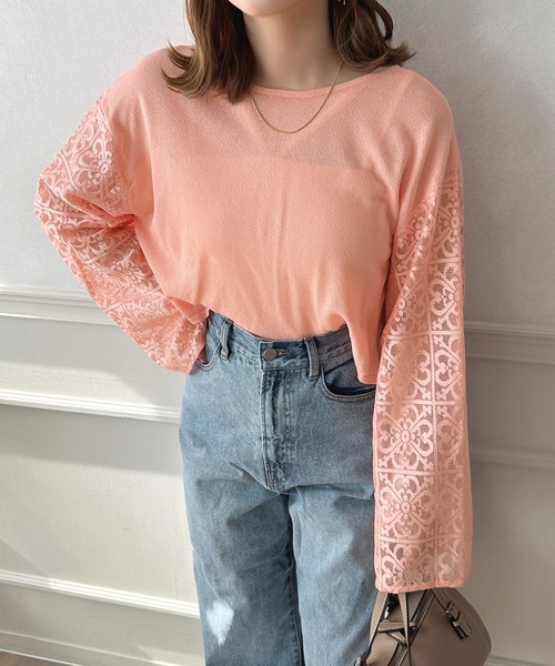 apres jour(アプレジュール)の「レースドッキング2WAYショートニットカーディガン【ZOZOTOWN限定アイテム】(カーディガン/ボレロ・レディース・ピンク/グレー/アイボリー・フリー/X-LARGE)」の12枚目の写真