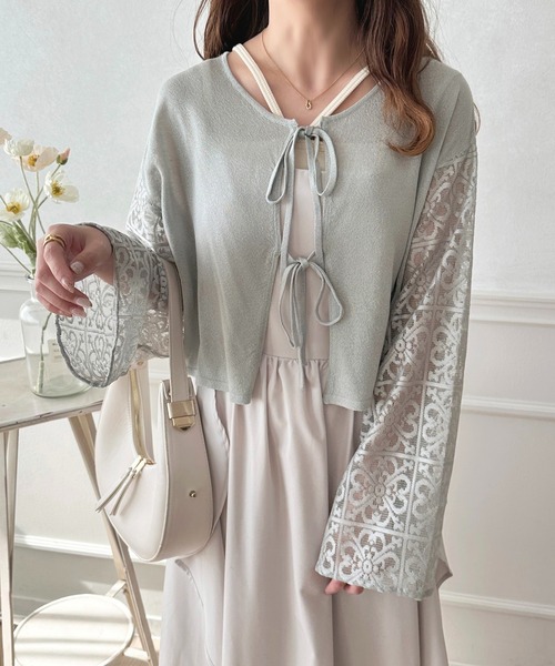 apres jour(アプレジュール)の「レースドッキング2WAYショートニットカーディガン【ZOZOTOWN限定アイテム】(カーディガン/ボレロ・レディース・ピンク/グレー/アイボリー・フリー/X-LARGE)」の17枚目の写真