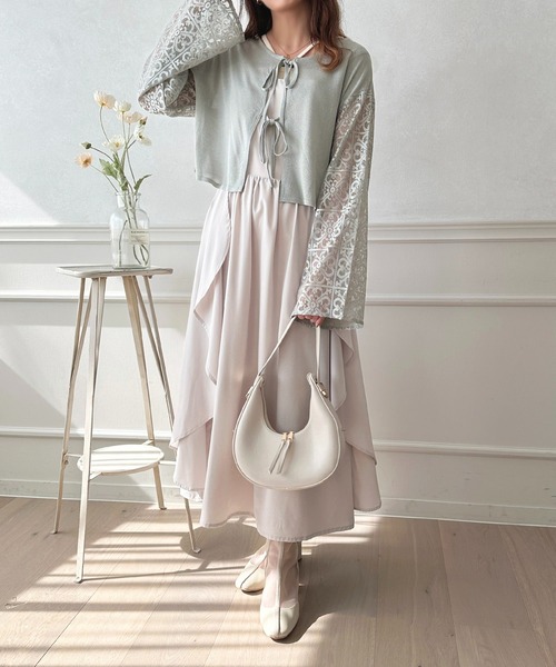 apres jour(アプレジュール)の「レースドッキング2WAYショートニットカーディガン【ZOZOTOWN限定アイテム】(カーディガン/ボレロ・レディース・ピンク/グレー/アイボリー・フリー/X-LARGE)」の20枚目の写真