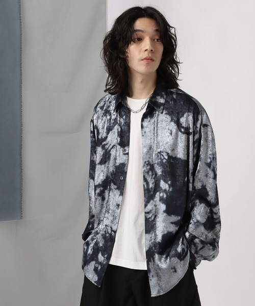 HARE（ハレ）の「アブストラクトハクプリントシャツ(HARE)（シャツ/ブラウス・メンズ・ブラウン/ブラック・FREE）」の11枚目の写真