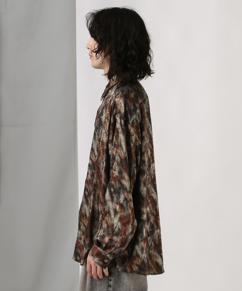 HARE（ハレ）の「アブストラクトハクプリントシャツ(HARE)（シャツ/ブラウス・メンズ・ブラウン/ブラック・FREE）」の14枚目の写真
