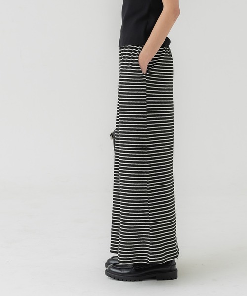 coca(coca)(コカ)の「ぷくぷくボーダースリットスカート(スカート・レディース・ブラック/アイボリー・L/M)」の14枚目の写真