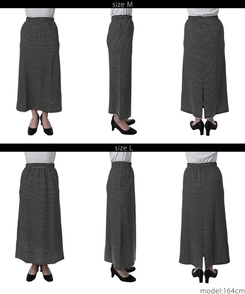 coca(coca)(コカ)の「ぷくぷくボーダースリットスカート(スカート・レディース・ブラック/アイボリー・L/M)」の15枚目の写真