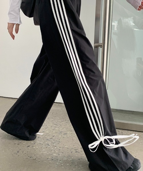 .KOM（ドットコム）の「A'GEM/9 × .kom 『.KOM/ドットケーオーエム』 ラインリボンパンツ（その他パンツ・レディース・ブラック・S/M）」の9枚目の写真