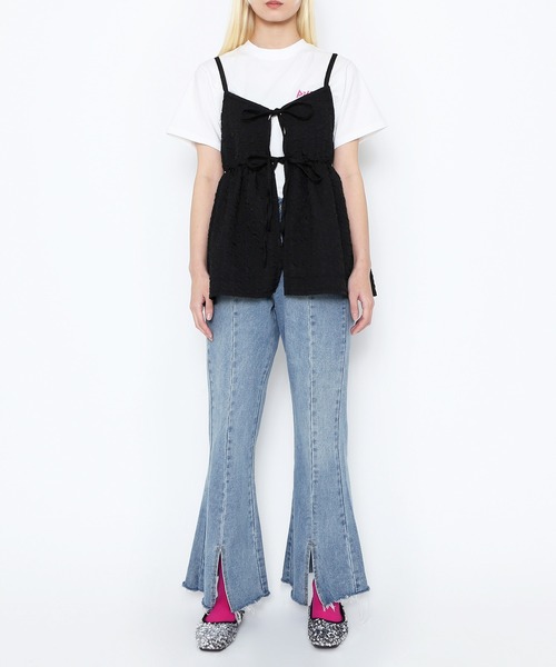 PUNYUS(プニュズ)の「2WAYキャミチュニック(キャミソール・レディース・グレー/ブラック・1/2/3/4)」の4枚目の写真