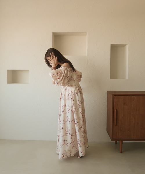mideal(マイディール)の「original floral onepiece / オリジナルフローラルワンピース(ワンピース・レディース・グリーン/ピンク・FREE)」の4枚目の写真