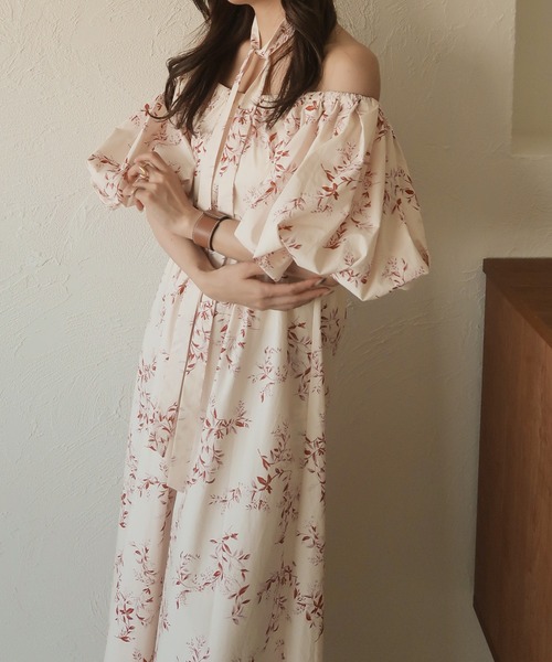 mideal(マイディール)の「original floral onepiece / オリジナルフローラルワンピース(ワンピース・レディース・グリーン/ピンク・FREE)」の5枚目の写真
