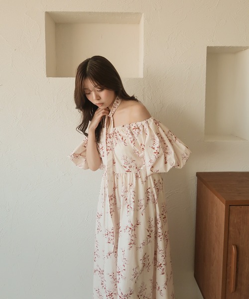mideal(マイディール)の「original floral onepiece / オリジナルフローラルワンピース(ワンピース・レディース・グリーン/ピンク・FREE)」の6枚目の写真