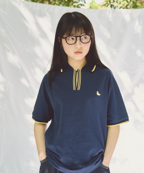 common gull products.（コモンガルプロダクツ）の「隙間のポロシャツ（ポロシャツ・レディース・アイボリー/レッド/ネイビー・MEDIUM/LARGE）」の6枚目の写真