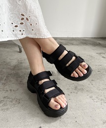 ST:GCP / Grand colony グランド コロニー / Recycled nylon 3BELT SANDAL リサイクルナイロン カバードベルト 厚底スポーツサンダル