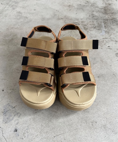 COMMON WARE(コモンウェアー)の「ST:GCP / Grand colony グランド コロニー / Recycled nylon 3BELT SANDAL リサイクルナイロン カバードベルト 厚底スポーツサンダル(サンダル・レディース・ブラック/ライトブラウン・L/M/S)」の15枚目の写真