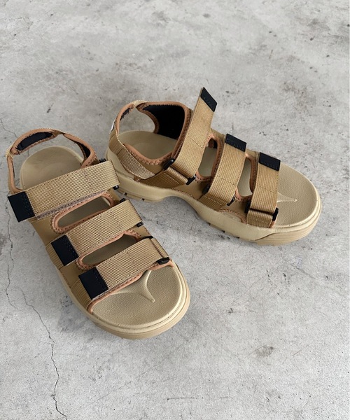 COMMON WARE(コモンウェアー)の「ST:GCP / Grand colony グランド コロニー / Recycled nylon 3BELT SANDAL リサイクルナイロン カバードベルト 厚底スポーツサンダル(サンダル・レディース・ブラック/ライトブラウン・L/M/S)」の19枚目の写真