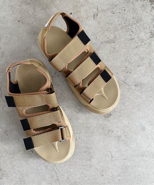 COMMON WARE(コモンウェアー)の「ST:GCP / Grand colony グランド コロニー / Recycled nylon 3BELT SANDAL リサイクルナイロン カバードベルト 厚底スポーツサンダル(サンダル・レディース・ブラック/ライトブラウン・L/M/S)」の16枚目の写真