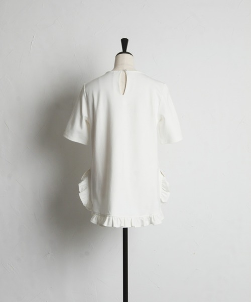 &. NOSTALGIA（アンドドットノスタルジア）の「ヘムギャザーフリルTシャツ（Tシャツ/カットソー・レディース・ブラック/ホワイト・M）」の15枚目の写真