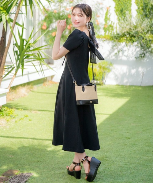 WILLSELECTION（ウィルセレクション）の「バックリボンワッフルフレアワンピース（ワンピース・レディース・ブラック/ライトグレー/ピンク・FREE）」の21枚目の写真